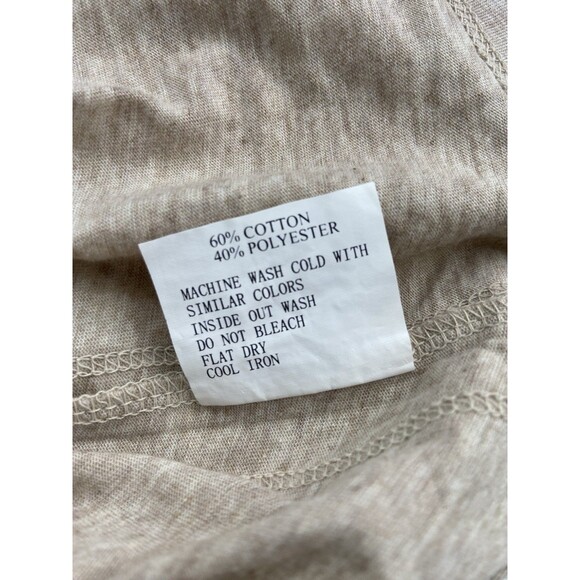 Womens Y2K Scoop Neck Fitted Henley Top Size XL Oatmeal Mallcore Layer Twilight - Picture 7 of 9